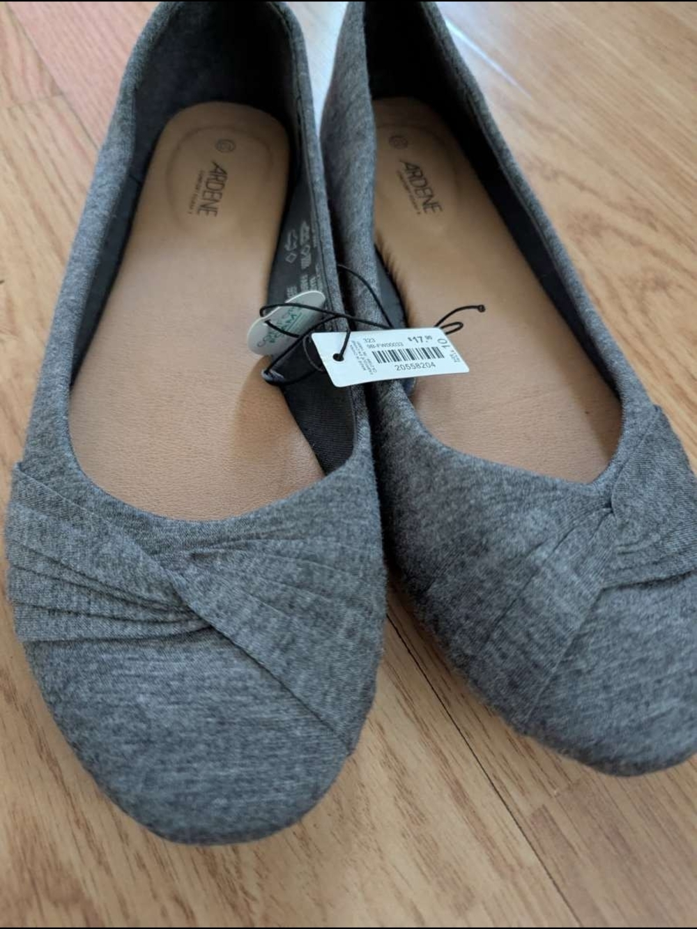 Ardene Gray Knit Twist Ballet Flats